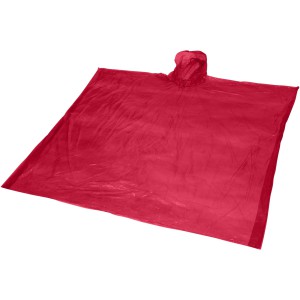 Ziva disposable rain poncho with storage pouch, Red (Raincoats)