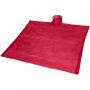 Ziva disposable rain poncho with storage pouch, Red