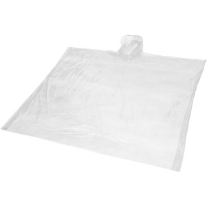 Ziva disposable rain poncho with storage pouch, White (Raincoats)