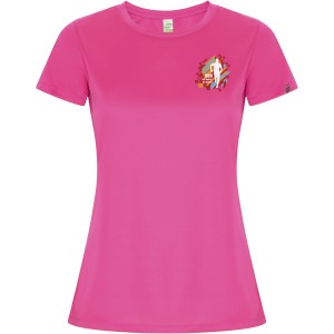 Imola short sleeve women's sports t-shirt, Pink Fluor (T-shirt, mixed fiber, synthetic)