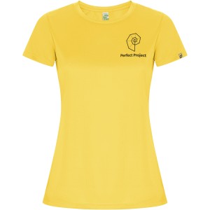 Imola short sleeve women's sports t-shirt, Yellow (T-shirt, mixed fiber, synthetic)