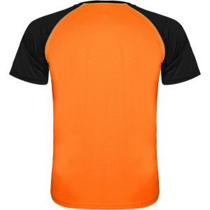 Indianapolis short sleeve kids sports t-shirt, Fluor Orange, Solid black (T-shirt, mixed fiber, synthetic)