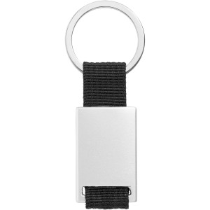 Alvaro webbing keychain, Silver, solid black (Keychains)