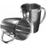 Stainless steel double walled mugs Naya, silver