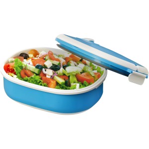 Spiga 750 ml microwave safe lunch box, Blue,White (Plastic kitchen equipments)