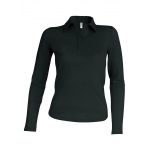 LADIES' LONG-SLEEVED POLO SHIRT, Black (KA244BL)
