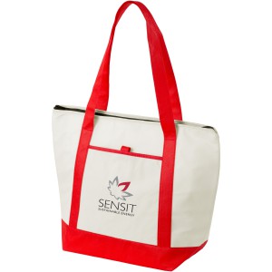 Lighthouse non-woven cooler tote, Natural,Red (Cooler bags)