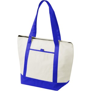 Lighthouse non-woven cooler tote, Natural,Royal blue (Cooler bags)