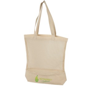 Maine mesh cotton tote bag, beige (cotton bag)