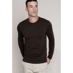 MEN'S LONG-SLEEVED CREW NECK T-SHIRT, Dark Khaki (KA359DKH)