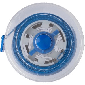 Plastic retractable tape measure Theo, cobalt blue