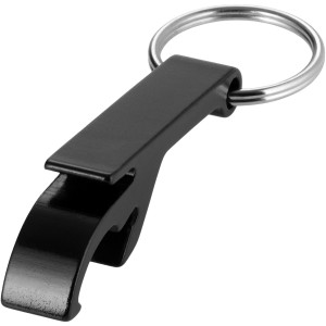 Tao bottle and can opener keychain, solid black (Keychains)