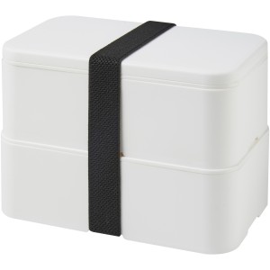 MIYO double layer lunch box, White, White, Solid black (Plastic kitchen equipments)