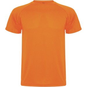 Montecarlo short sleeve men's sports t-shirt, Fluor Orange (T-shirt, mixed fiber, synthetic)