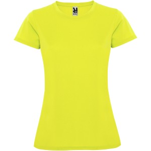 Montecarlo short sleeve women's sports t-shirt, Fluor Yellow (T-shirt, mixed fiber, synthetic)