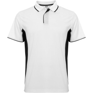 Montmelo short sleeve unisex sports polo, White, Black