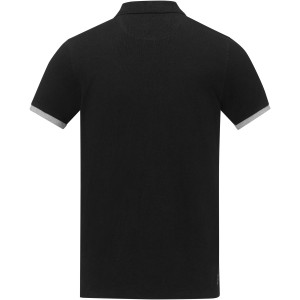 Morgan short sleeve men?s duotone polo, Solid black (Polo shirt, 90-100% cotton)