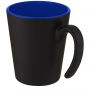 Oli 360 ml ceramic mug with handle, Blue, Solid black