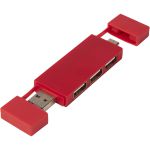Mulan dual USB 2.0 hub, Red, 9 x 2 cm (12425121)