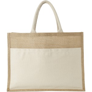 Mumbay tote bag made from jute, Natural (cotton bag)