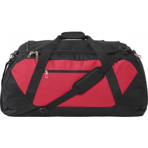 Large (600D) polyester sports/travel bag, black/red