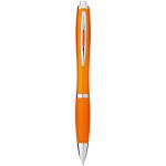 Nash ballpoint pen with coloured barrel and grip, Orange (10639906)