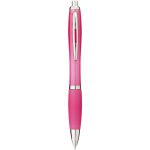Nash ballpoint pen with coloured barrel and grip, Pink (10639903)