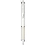 Nash ballpoint pen with coloured barrel and grip, White (10707800)
