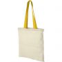 Nevada 100 g/m2 cotton tote bag with coloured handles, Natur