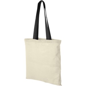 Nevada 100 g/m2 cotton tote bag with coloured handles, Natur