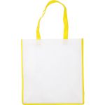 Nonwoven bag with coloured trim., Yellow (3610-06)