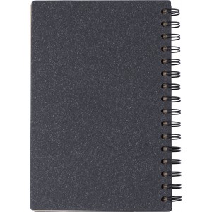 Recycled carton hardcover notebook Caleb, black (Notebooks)