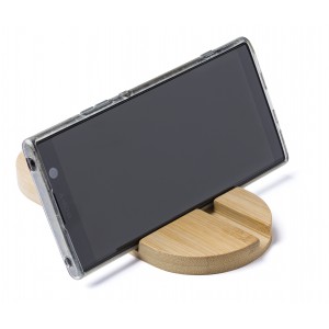 Bamboo phone and tablet holder Eamon, brown (Office desk equipment)