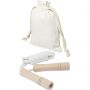 Denise wooden skipping rope in cotton pouch, Off white, Wood