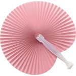 Paper hand held fan with plastic handle, pink (9001-17)