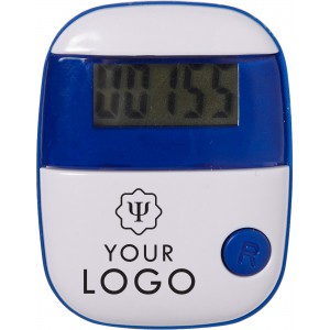Plastic pedometer with a step counter., cobalt blue (Sports equipment)