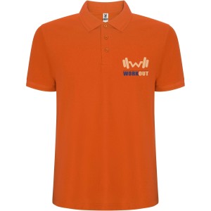 Pegaso Premium short sleeve men's polo, Orange (Polo shirt, 90-100% cotton)