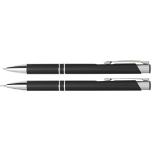 Aluminium writing set Zahir, black (Pen sets)