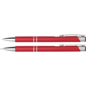 Aluminium writing set Zahir, red (Pen sets)