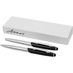 Geneva sophisticated writing set, Silver, solid black (Pen sets)