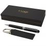 Verse ballpoint pen and keychain gift set, Solid black
