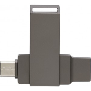Zinc alloy USB stick Dorian, gun metal (Pendrives)