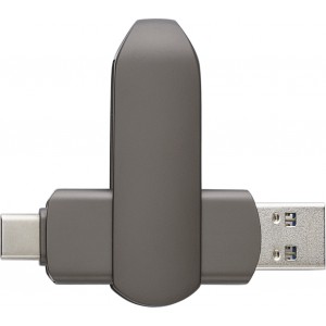 Zinc alloy USB stick Harlow, gun metal (Pendrives)
