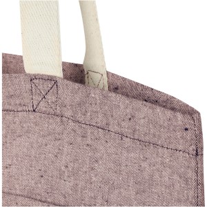 Pheebs 150 g/m2 recycled cotton tote bag with front pocket 9L, Heather maroon (cotton bag)