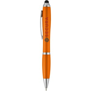 Nash coloured stylus ballpoint pen, Orange (Plastic pen)