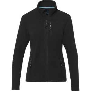 Amber women's GRS recycled full zip fleece jacket, Solid black (Polar pullovers)