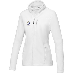 Amber women's GRS recycled full zip fleece jacket, White (Polar pullovers)