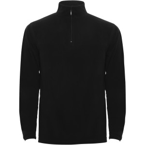 Himalaya men's quarter zip fleece jacket, Solid black (Polar pullovers)