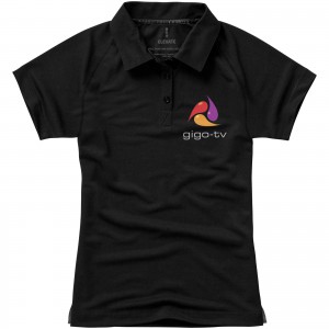 Ottawa short sleeve women's cool fit polo, solid black (Polo short, mixed fiber, synthetic)