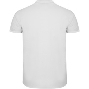 Star short sleeve men's polo, White (Polo short, mixed fiber, synthetic)